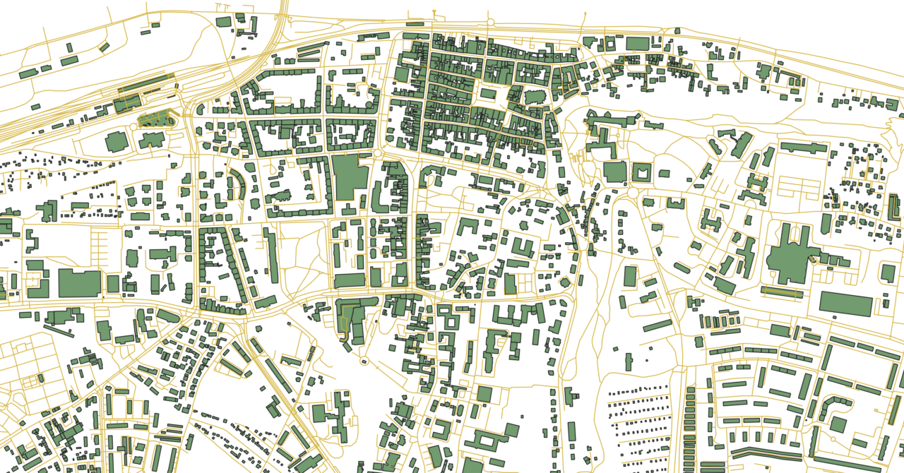 Beispieldaten für Pirna importiert aus OpenStreetMap mit IMPOSM